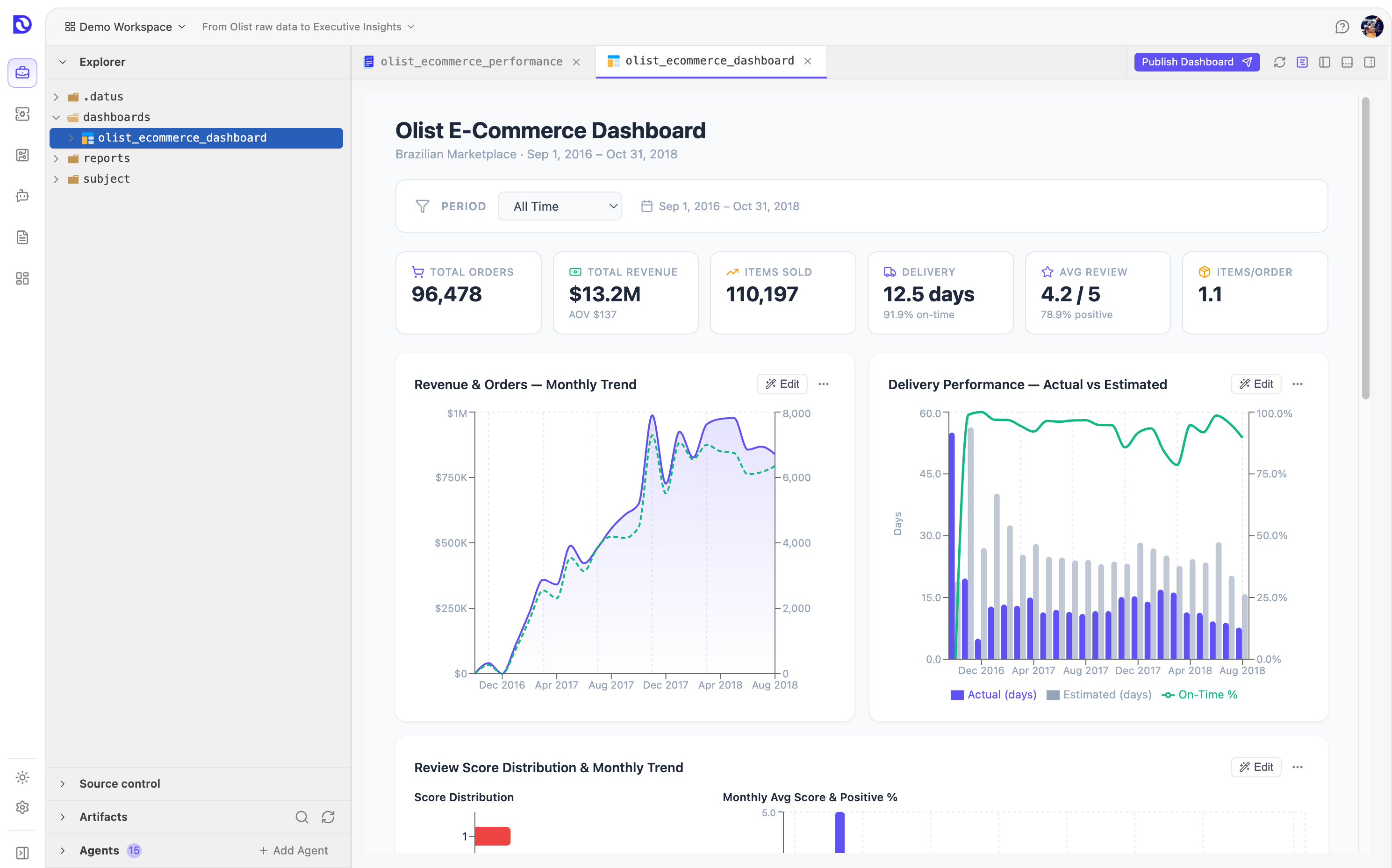 VISUAL REPORT + DASHBOARD